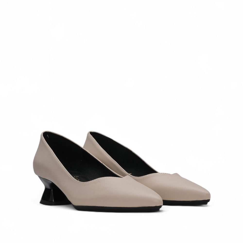 Sapato Salto Médio Mulher Bege