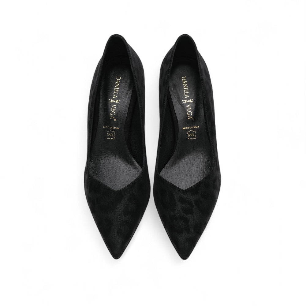 Sapato Salto Médio Mulher Gravado Preto