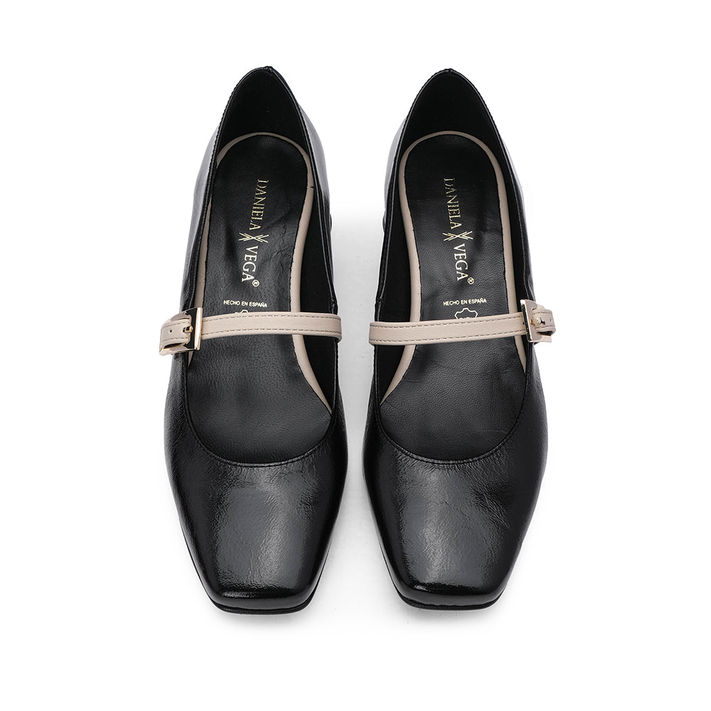 Sapato Mary Jane Mulher Verniz Preto