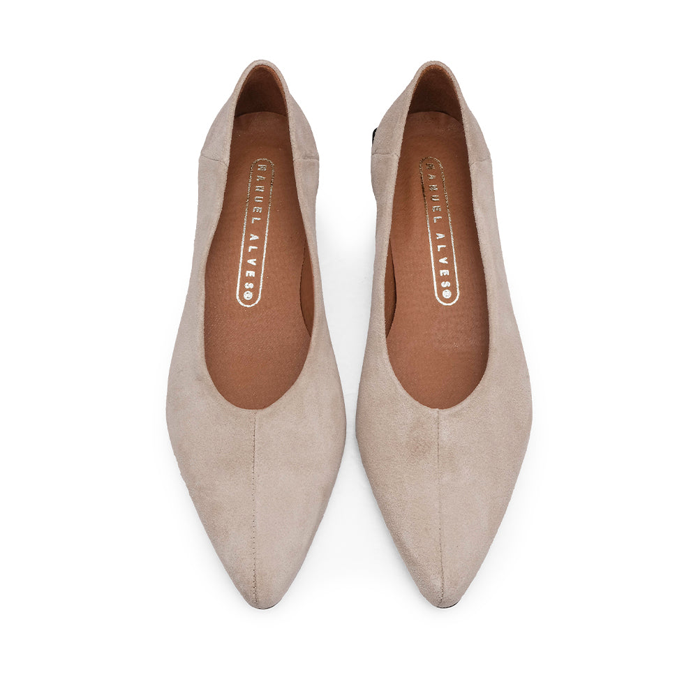 Sapato Sabrinas Mulher Camurça Bege