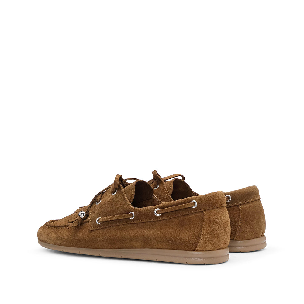 Sapato Mocassim Mulher Camurça Camel