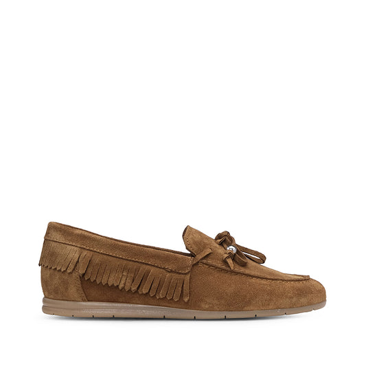 Sapato Mocassim Mulher Camurça Camel