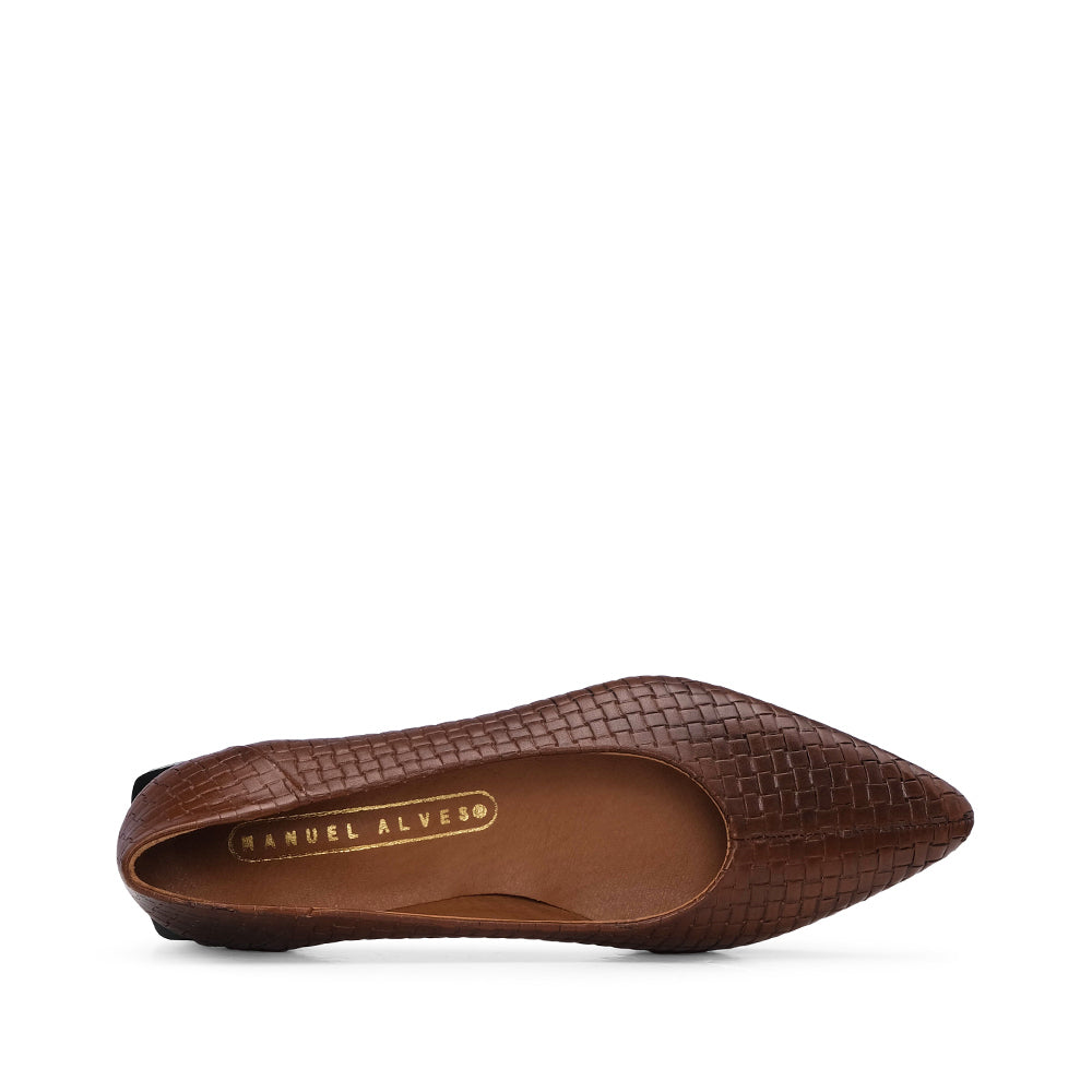 Sapato Sabrinas Mulher Gravado Camel