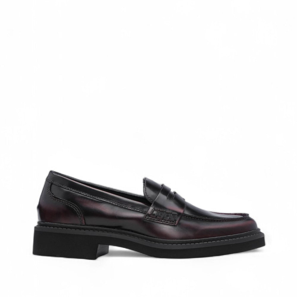 Sapato Mocassim Mulher Polido Bordeaux