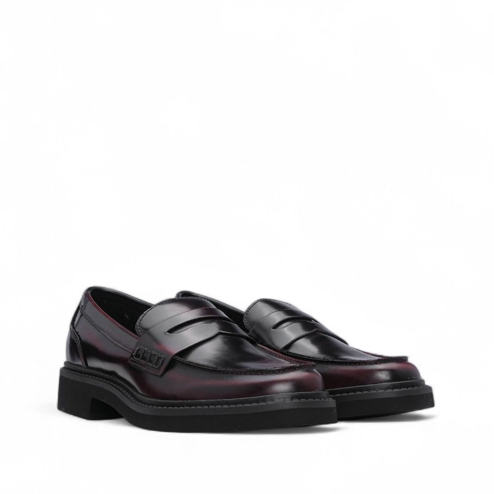 Sapato Mocassim Mulher Polido Bordeaux