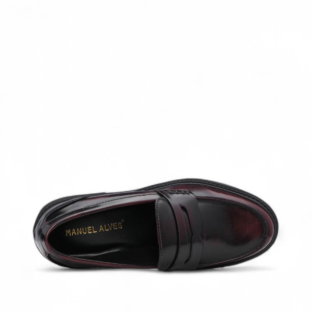 Sapato Mocassim Mulher Polido Bordeaux