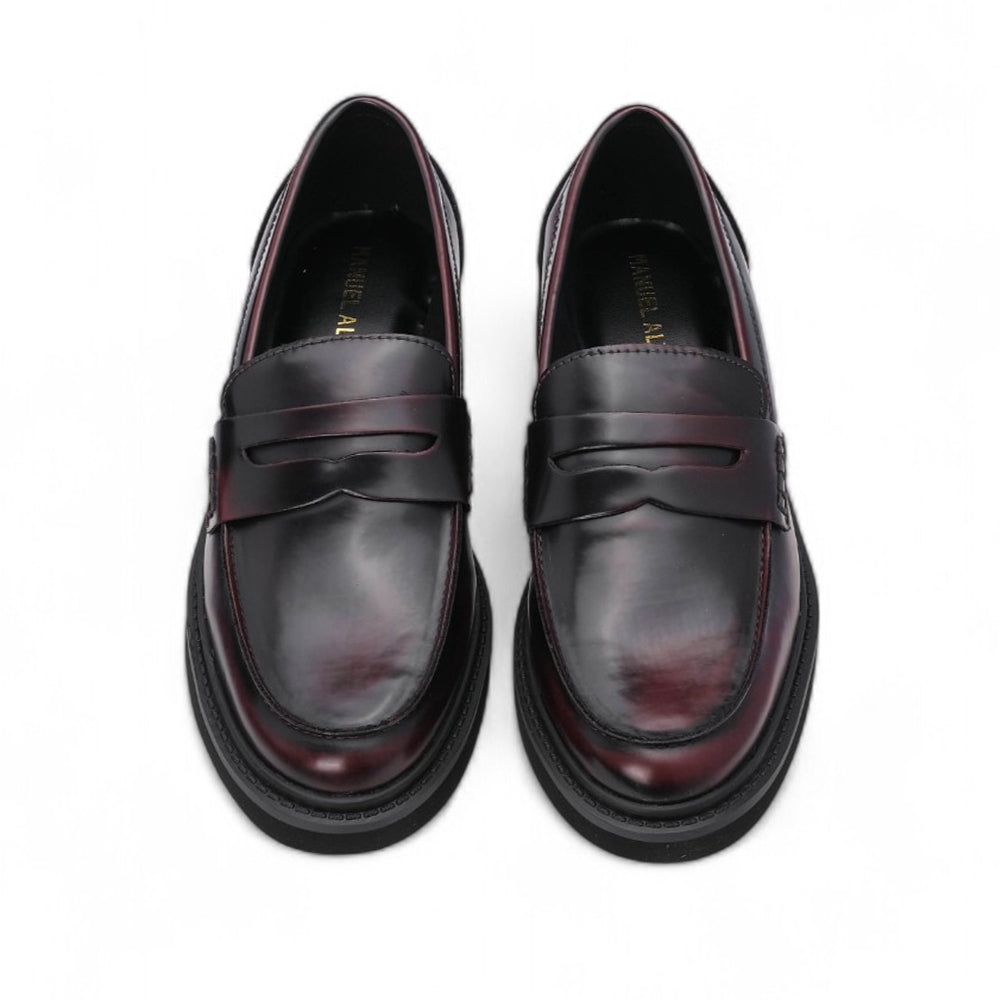 Sapato Mocassim Mulher Polido Bordeaux