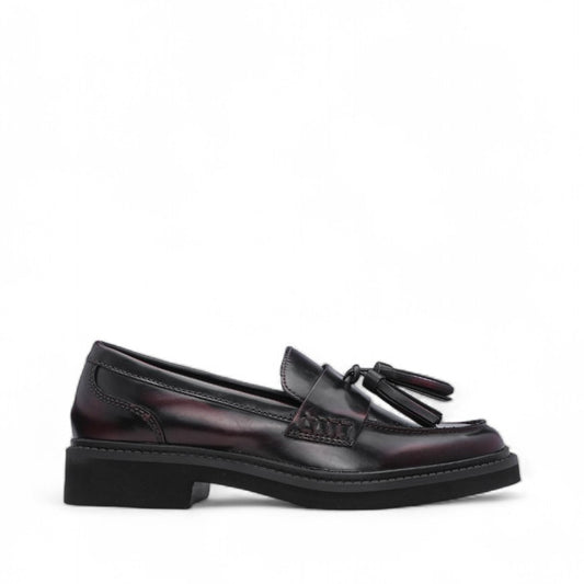 Sapato Mocassim Mulher Polido Bordeaux
