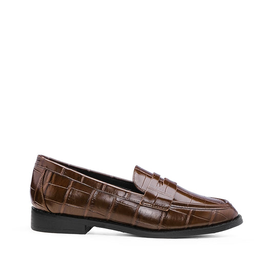 Sapato Mocassim Mulher Animal Print Café