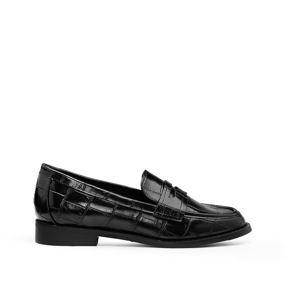 Sapato Mocassim Mulher Animal Print Preto