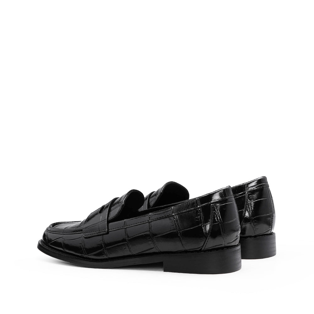 Sapato Mocassim Mulher Animal Print Preto