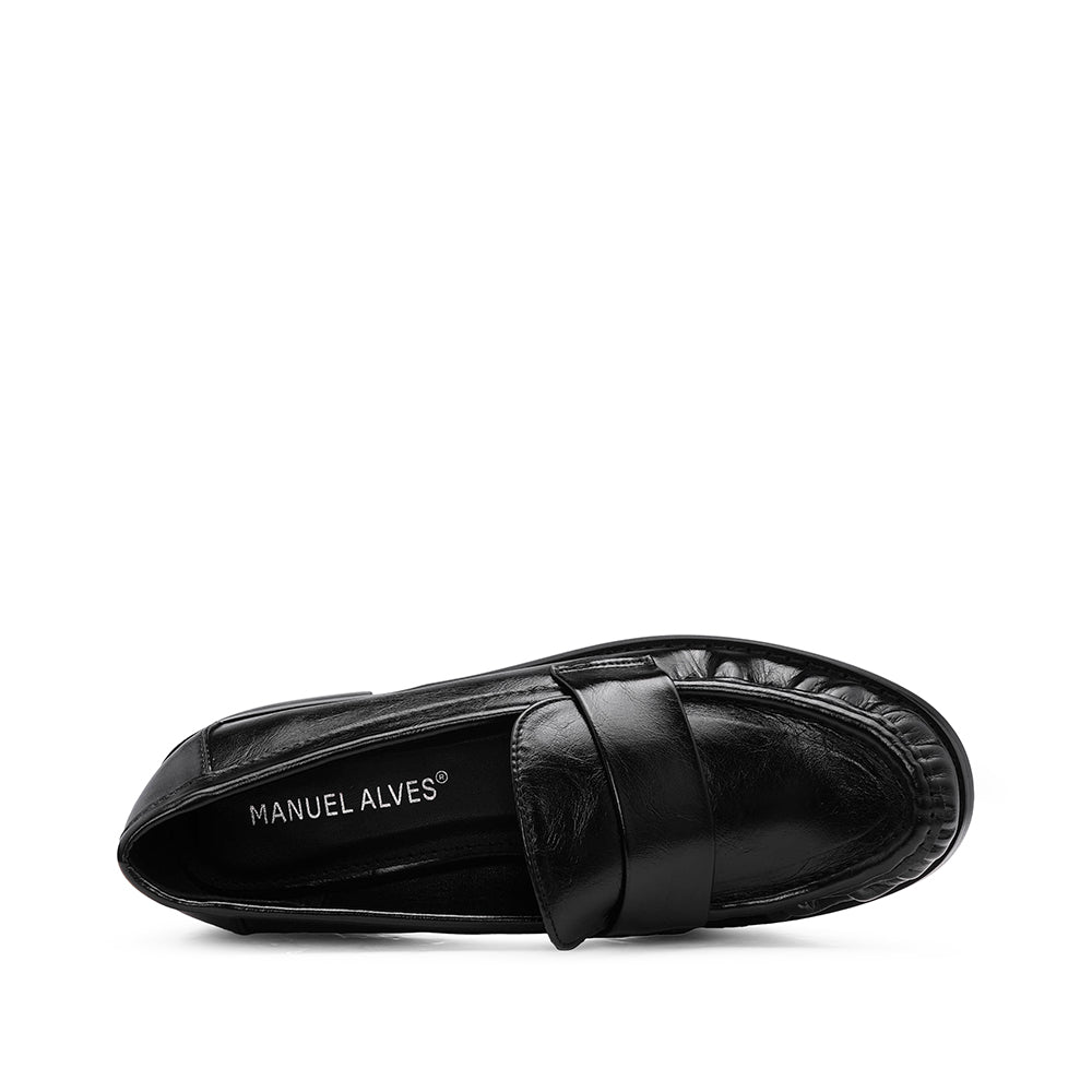 Sapato Mocassim Mulher Polido Preto
