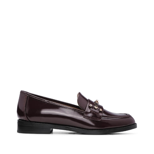 Sapato Mocassim Mulher Polido Bordeaux