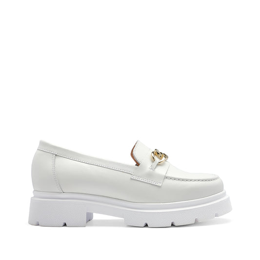 Sapato Mocassim Mulher Pele Branco