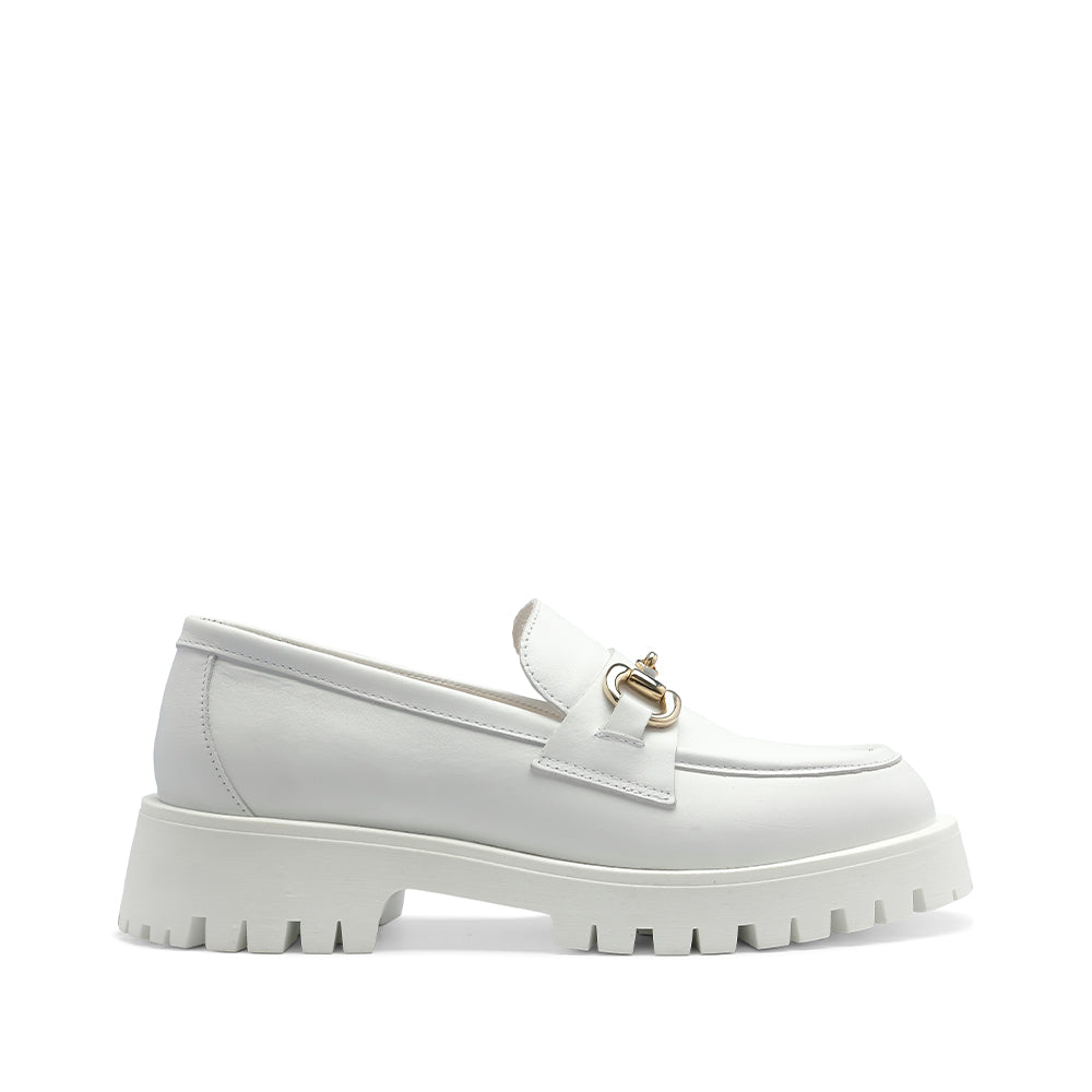 Sapato Mocassim Mulher Pele Branco