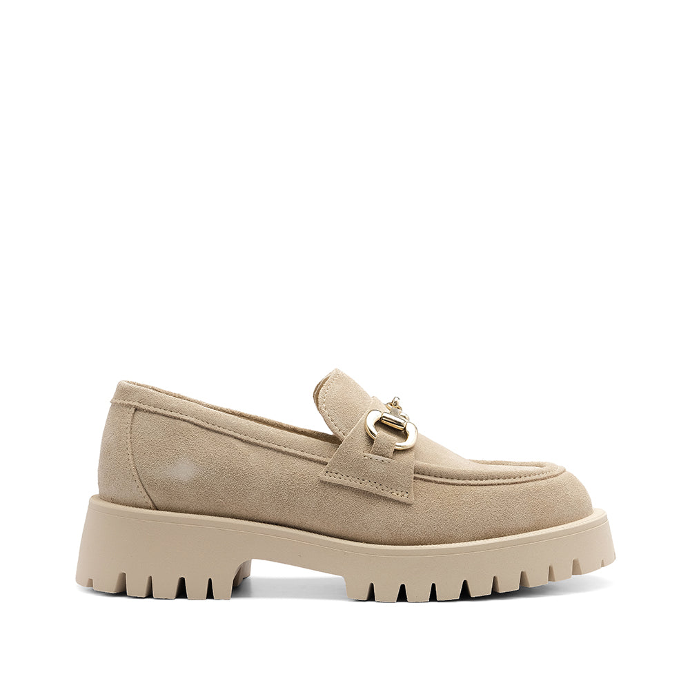 Sapato Mocassim Mulher Camurça Taupe