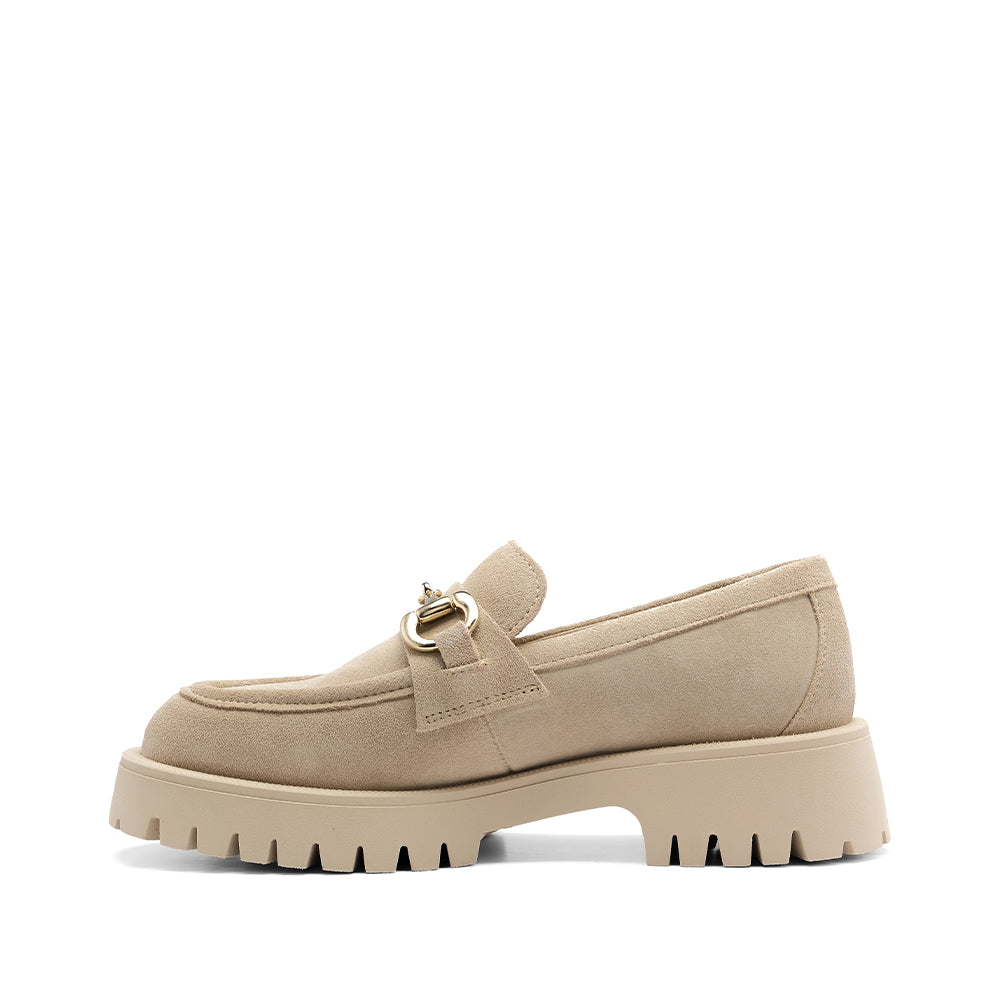 Sapato Mocassim Mulher Camurça Taupe