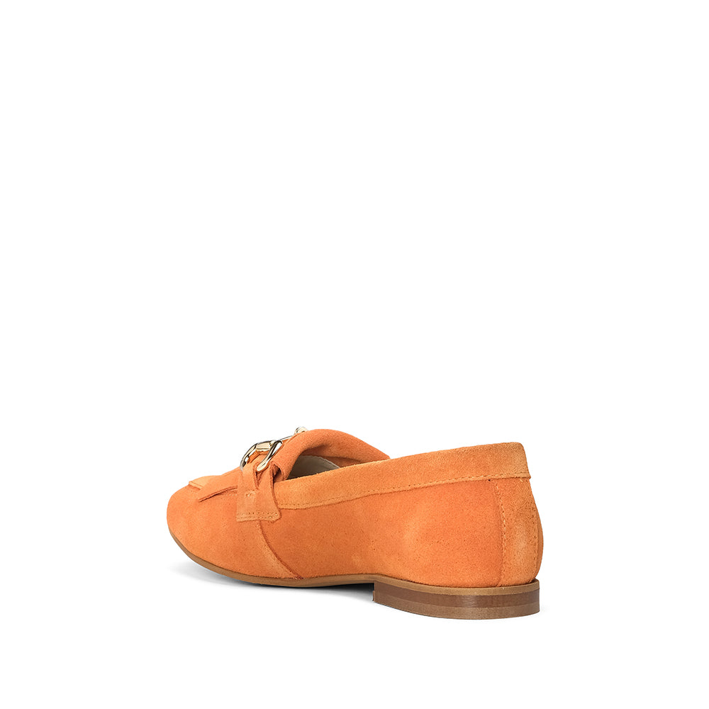 Sapato Mocassim Mulher Camurça Laranja