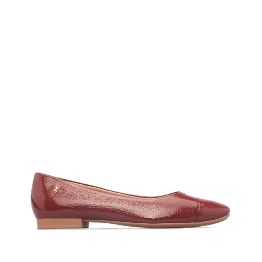 Sapato Salto Raso Mulher Verniz Vermelho