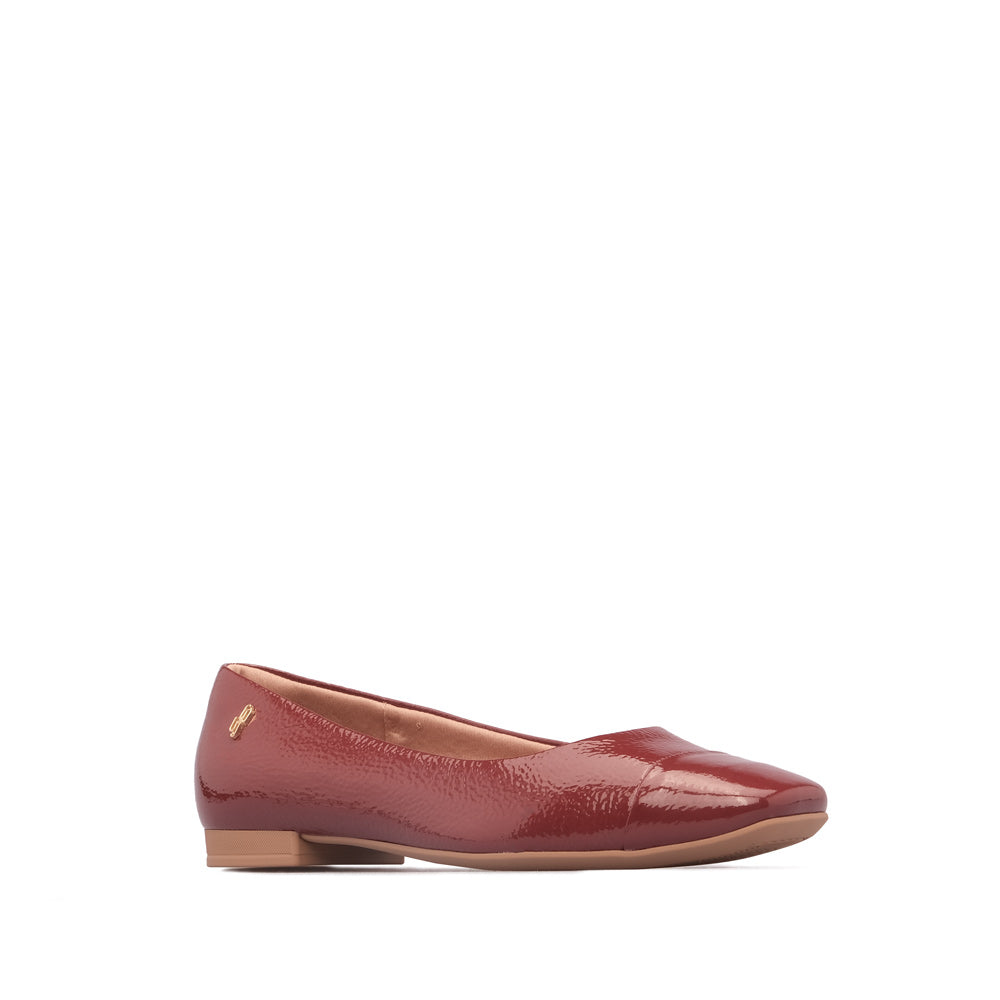 Sapato Salto Raso Mulher Verniz Vermelho