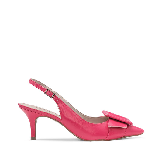 Sapato Salto Médio Mulher Pele Fuxia