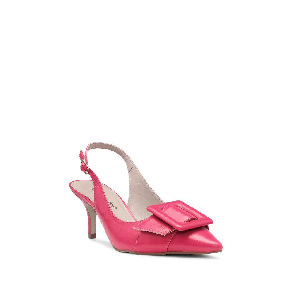 Sapato Salto Médio Mulher Pele Fuxia