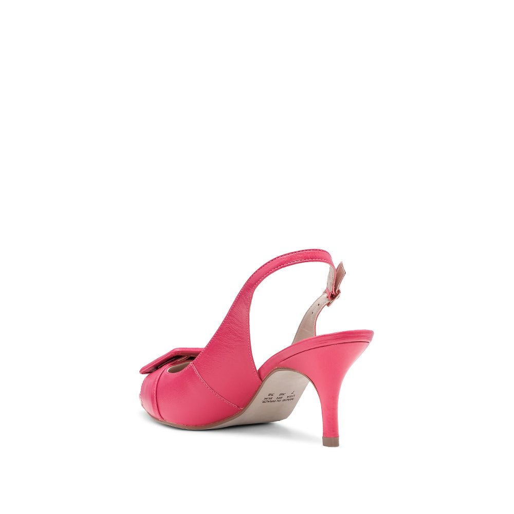 Sapato Salto Médio Mulher Pele Fuxia