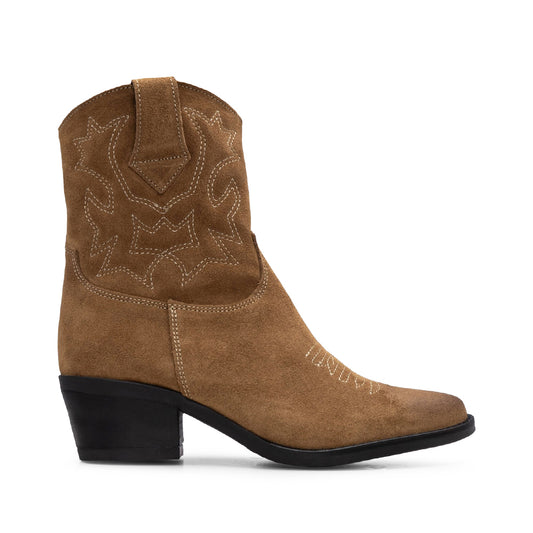 Botim Texana Mulher Camurça Camel