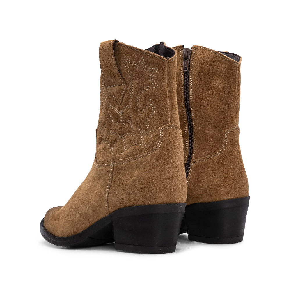 Botim Texana Mulher Camurça Camel