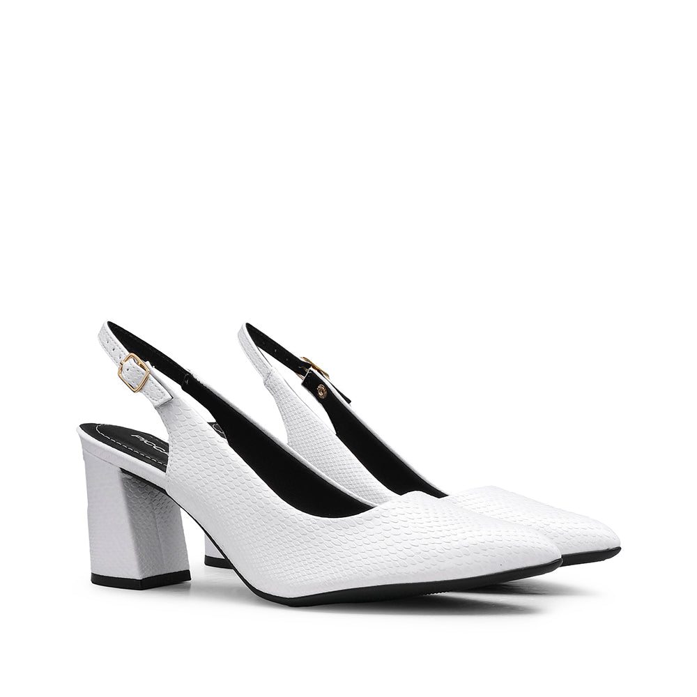 Sapato Salto Alto Mulher Animal Print Branco