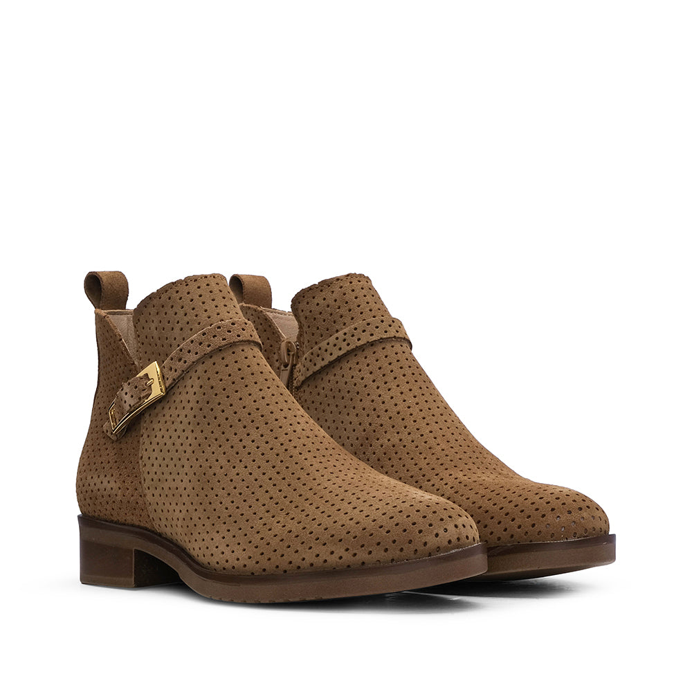 Botim Casual Mulher Camurça Camel