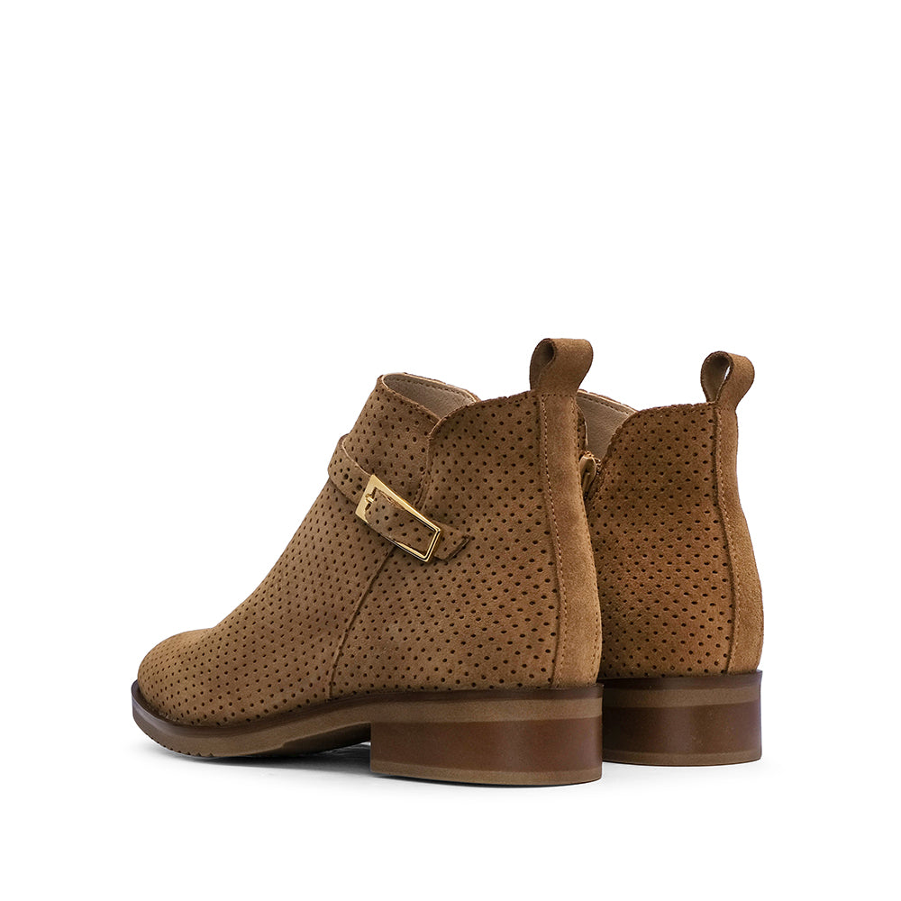 Botim Casual Mulher Camurça Camel