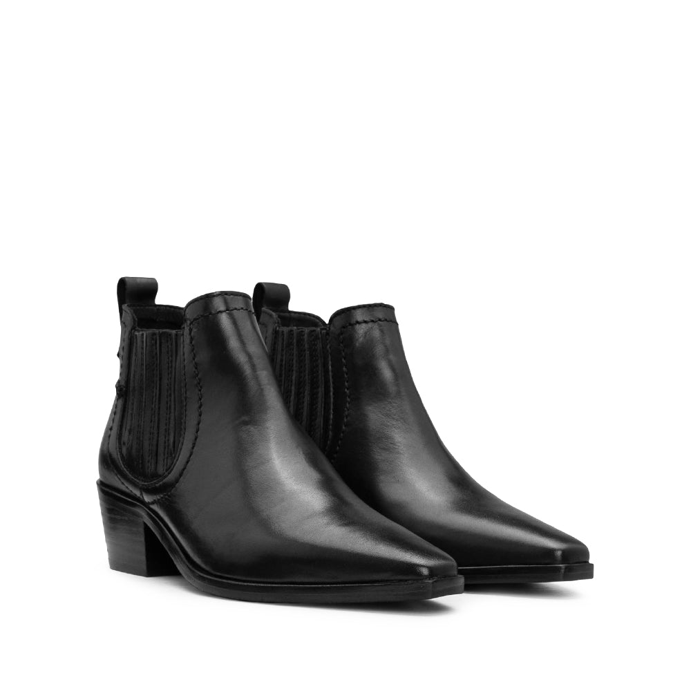 Botim Casual Mulher Pele Preto