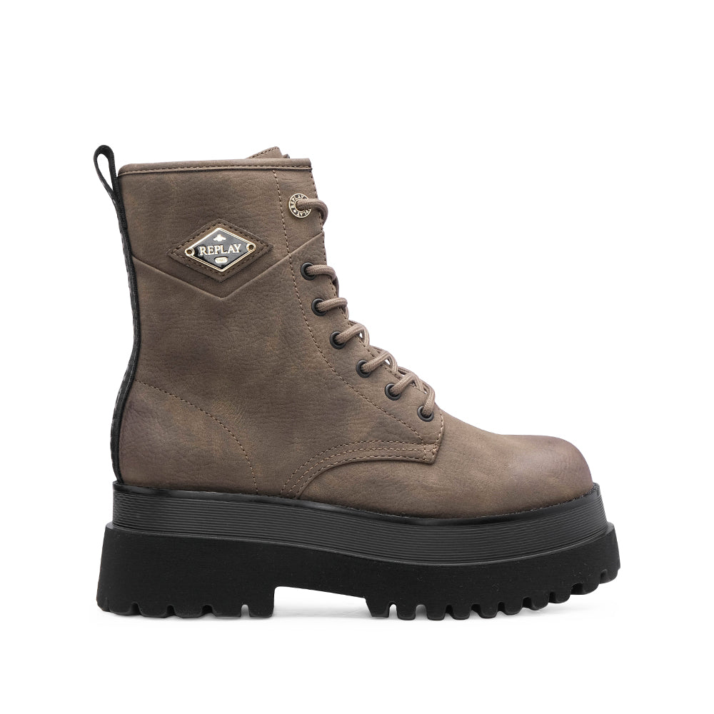 Bota Militar Mulher Castanho