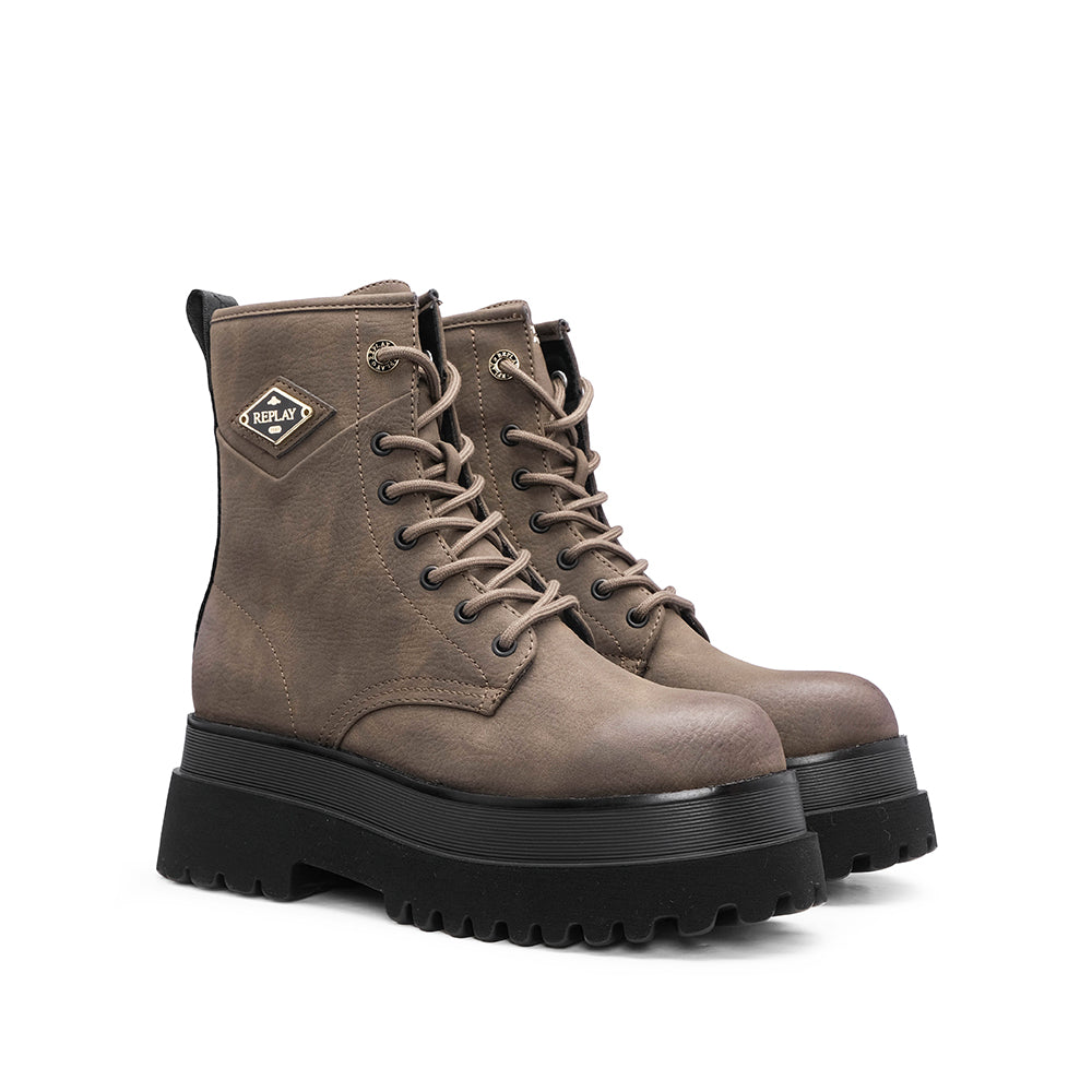 Bota Militar Mulher Castanho