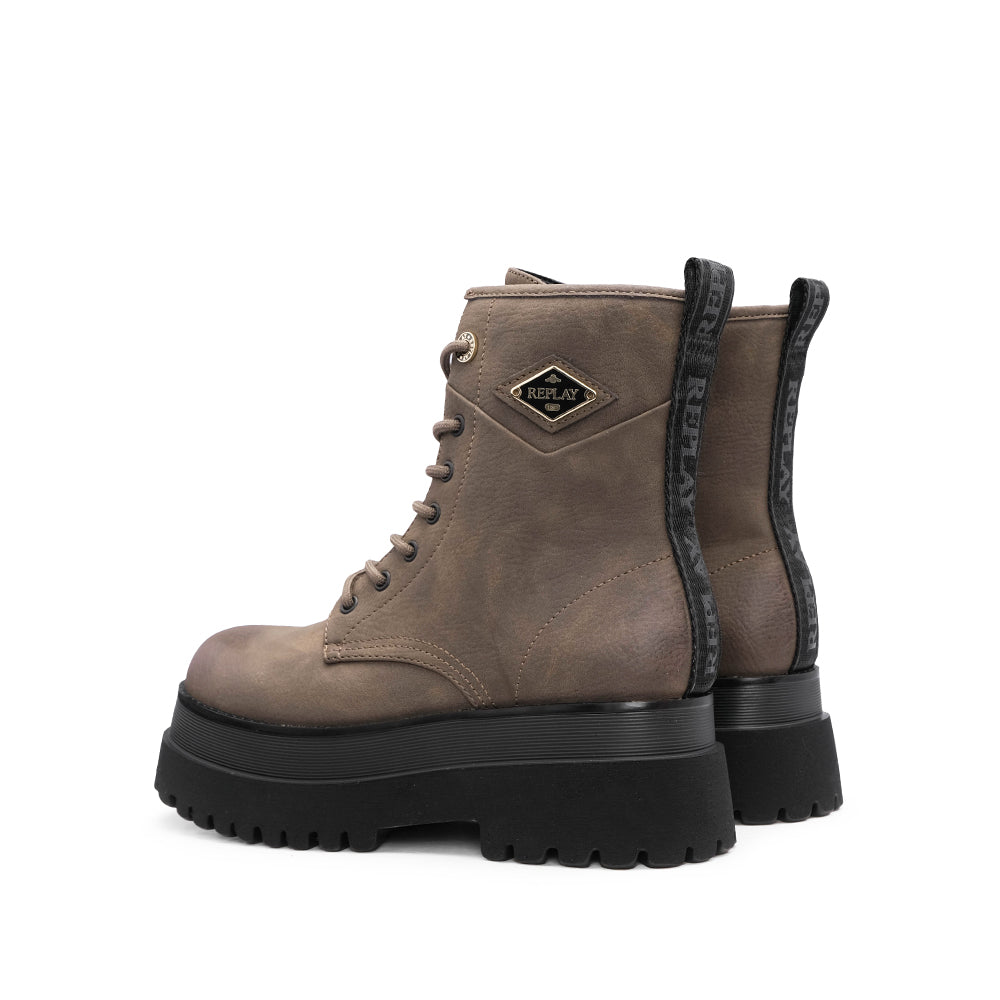 Bota Militar Mulher Castanho
