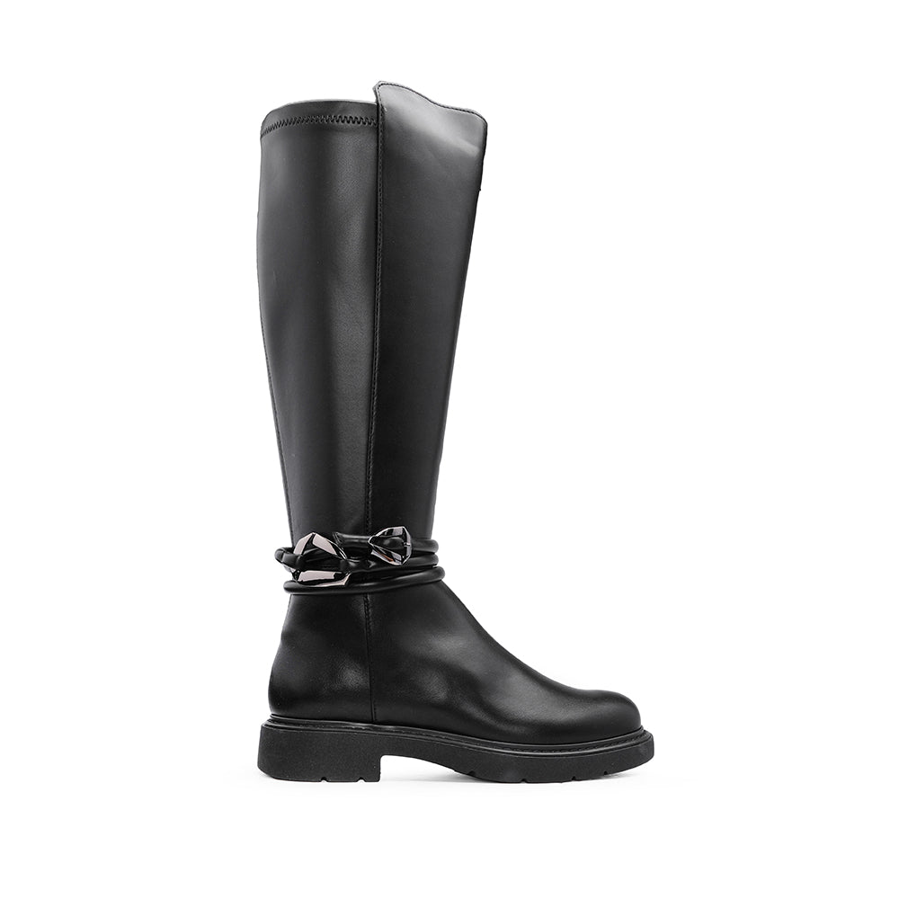Bota Cano Alto Mulher Preto