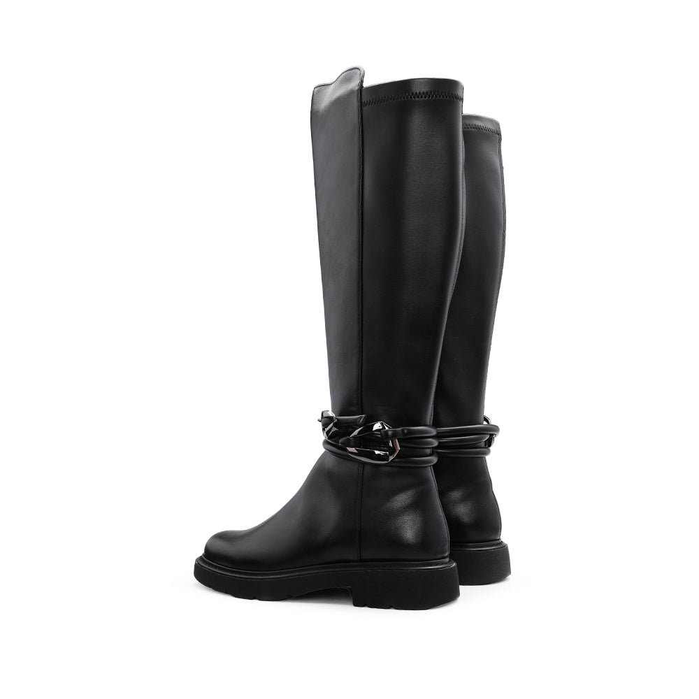 Bota Cano Alto Mulher Preto