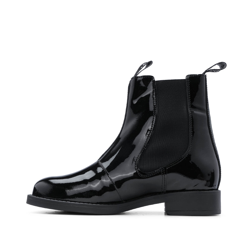 Botim Salto Raso Mulher Verniz Preto