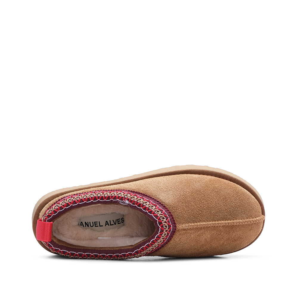 Botim Casual Mulher Camurça Camel