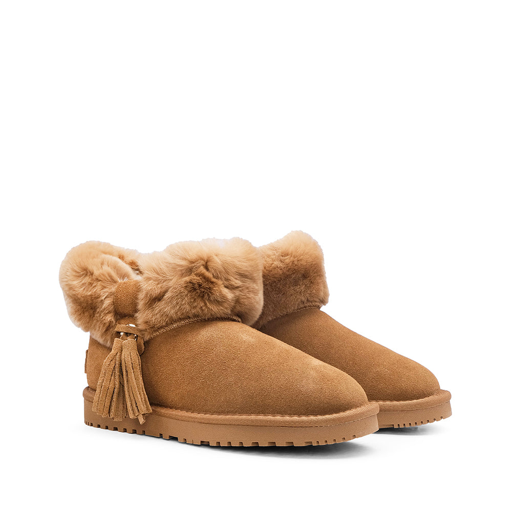 Pantufa Casual Mulher Camurça Camel