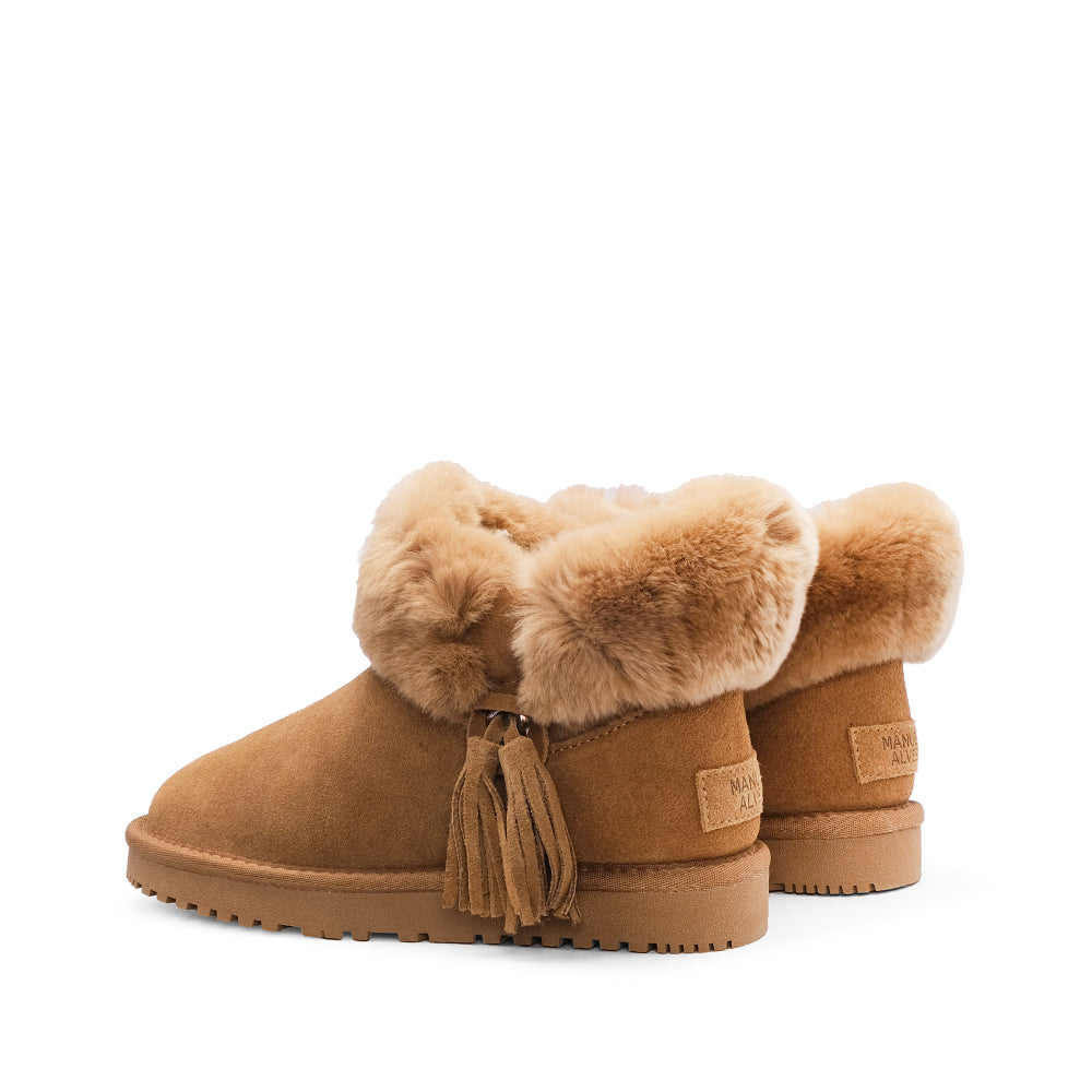 Pantufa Casual Mulher Camurça Camel