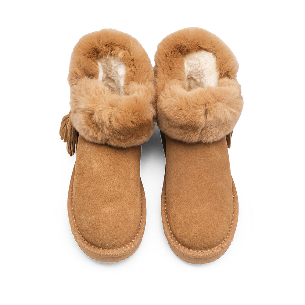 Pantufa Casual Mulher Camurça Camel