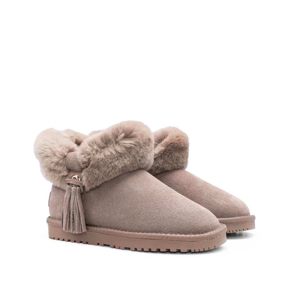 Pantufa Casual Mulher Camurça Taupe