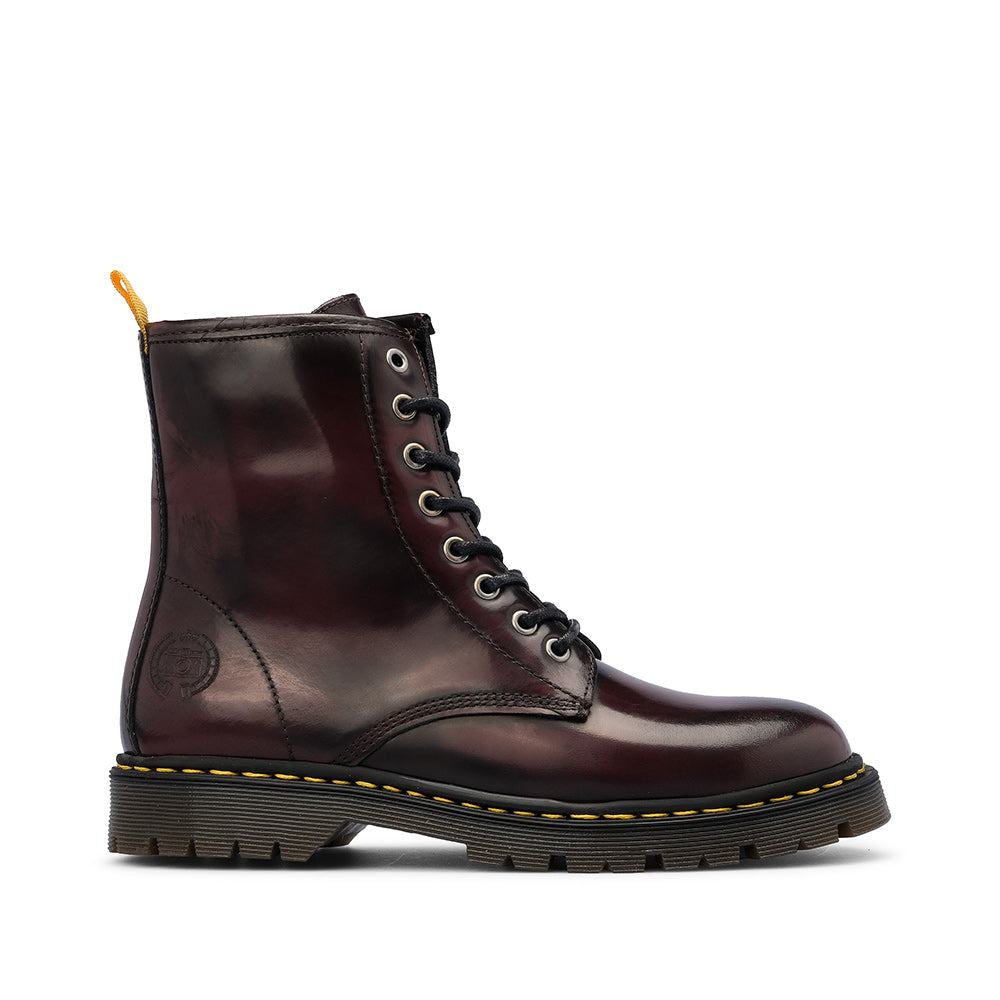 Botim Militar Mulher Polido Bordeaux