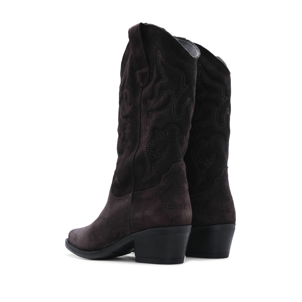 Bota Texana Mulher Camurça Castanho