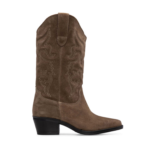 Bota Texana Mulher Camurça Terra