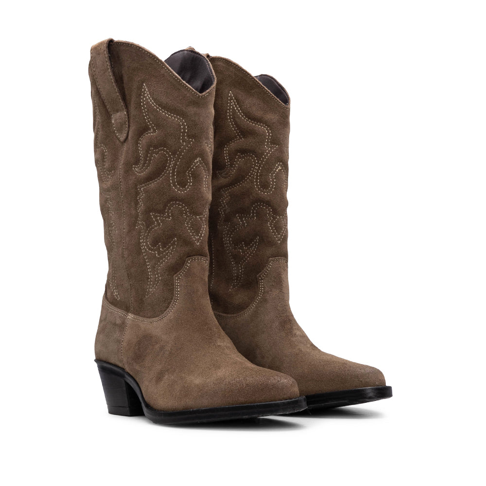 Bota Texana Mulher Camurça Terra