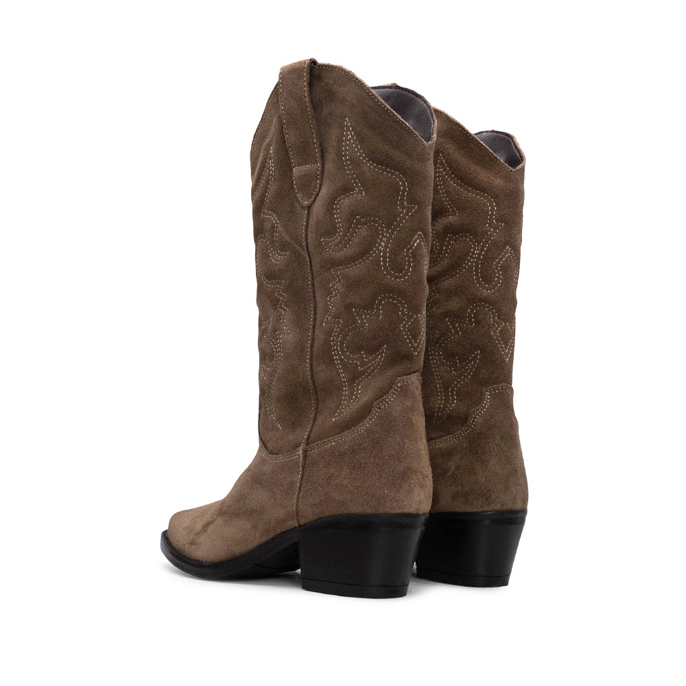 Bota Texana Mulher Camurça Terra