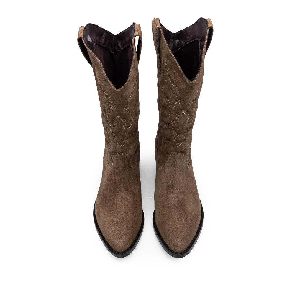 Bota Texana Mulher Camurça Terra